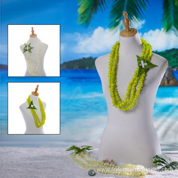 Handmade 3-stand Artificial Pikake W Fern Leaf Leis